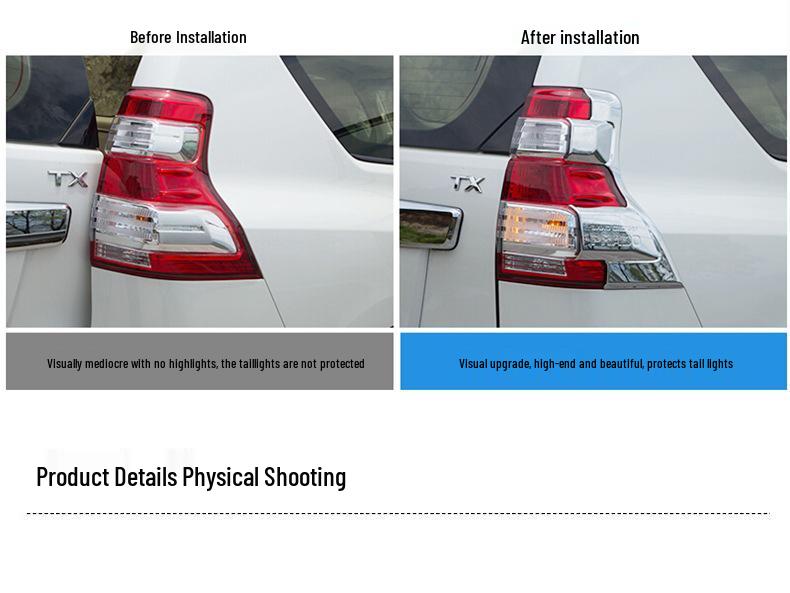 Prado Rear Tail Light Decorative Cover for Models 10-20 - Bright Trim Strip for 2700 and 4000 Series.