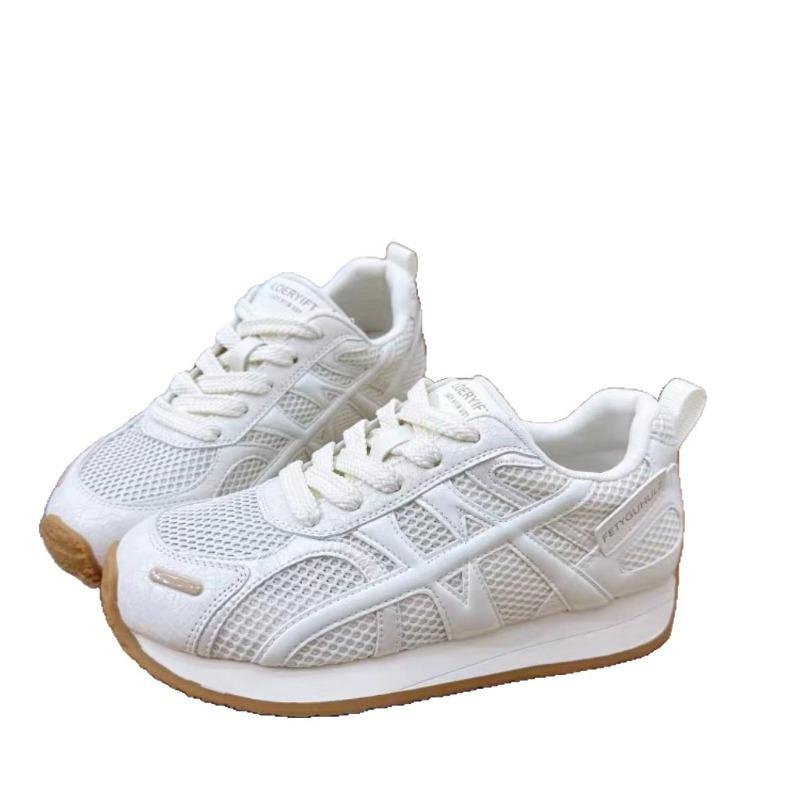 Heightened Mesh Lightweight Sports Board Shoes Women's Summer New Thick-soled Breathable Casual