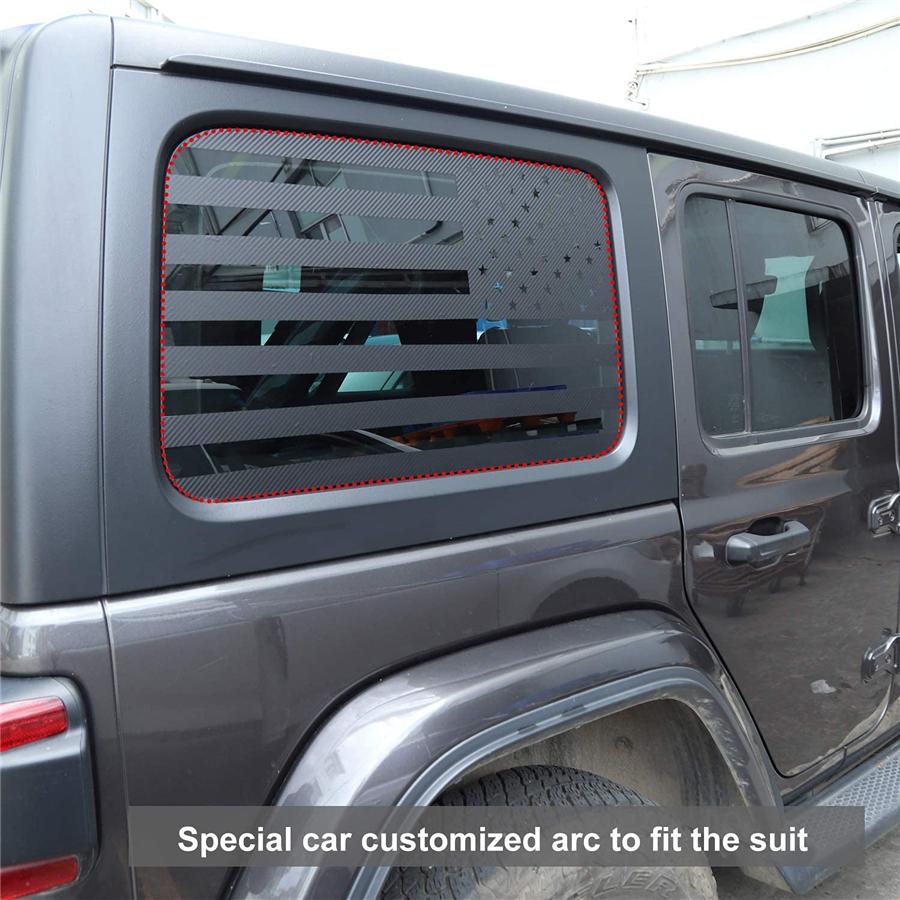 2x American Flag Window Decal Sticker For Jeep Wrangler JK JKU 2007-2017 4-Doors