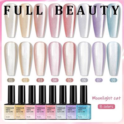 9D Cat Eye Nail Gel Art Glitter Shinny Effect Silver UV Gel Polish Shimmer Dust DIY Nails Decor