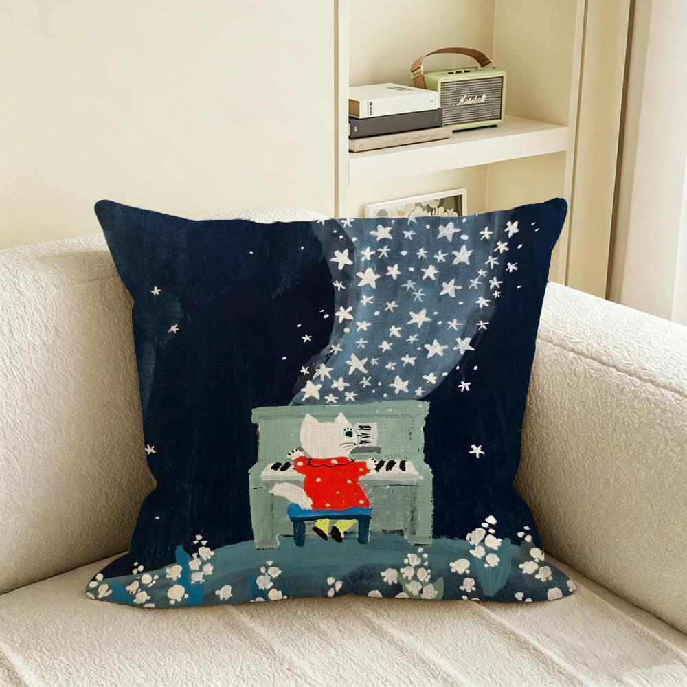 Y-Yumi Kitagishi Cushion Cover Natural Linen Pillowcase Set, All-In-One Decor For Sofa, Bedroom & Chair