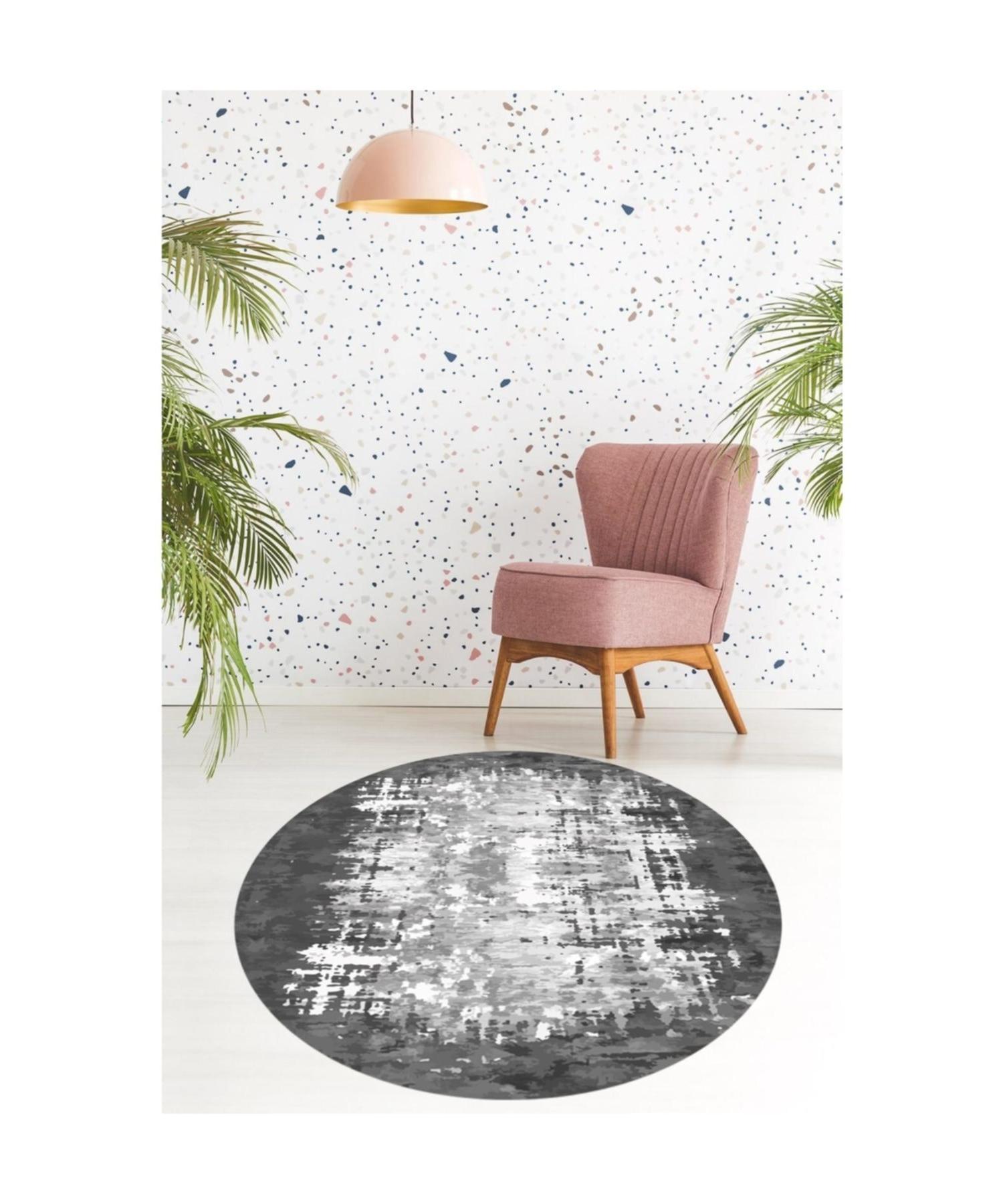 

Круглый ковер серого цвета