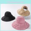 Summer New Black Jelly Wide Brim Sun Hat Women Pure Color Butterfly Bow Sun Hat Korean Fashion Sun Hat