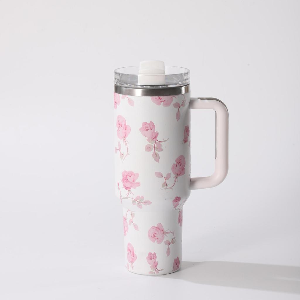 1000 ml große Wasserflasche mit großem Fassungsvermögen, verschiedene Stile, rosa, weiß, Vakuumbecher, Edelstahl, Saft, Milch, Tee, Autobecher, Geschenke