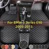 Car Floor Mats For BMW 3 Series E90 2005-2013 Microfiber Leather Full Coverage Auto Floor Mats Luxury Floor Liners
