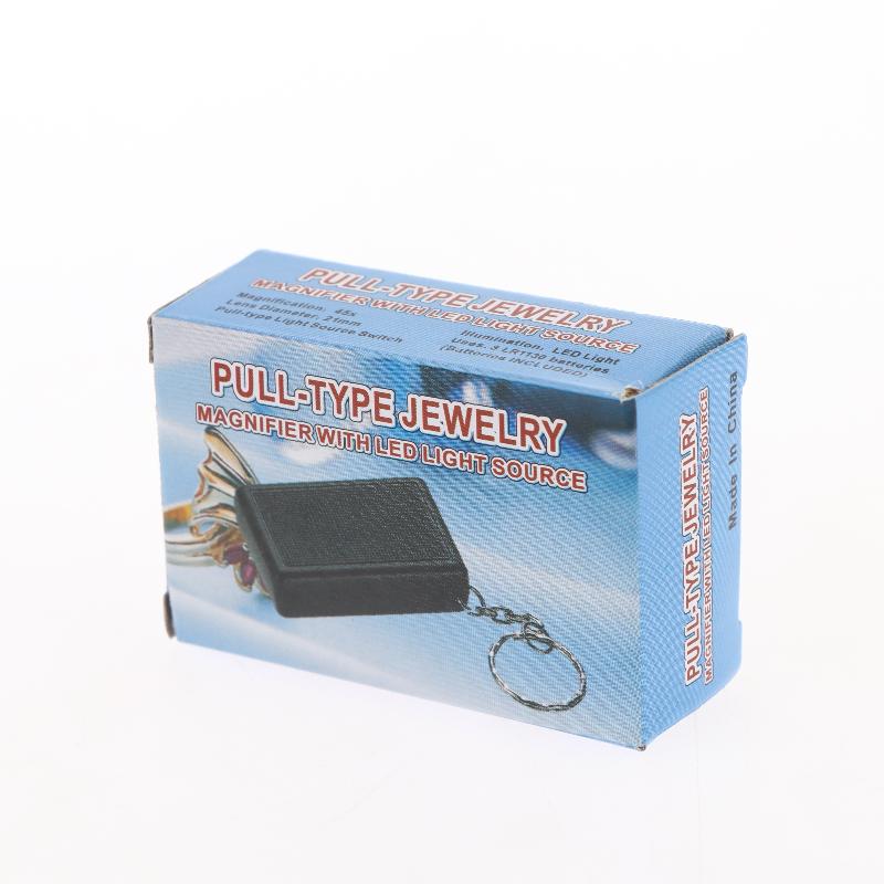 45X Mini Taschenkraftlupe für Schmuck mit LED-Licht Tragbare ausziehbare beleuchtete Lupe für Juwelier Schlüsselanhänger