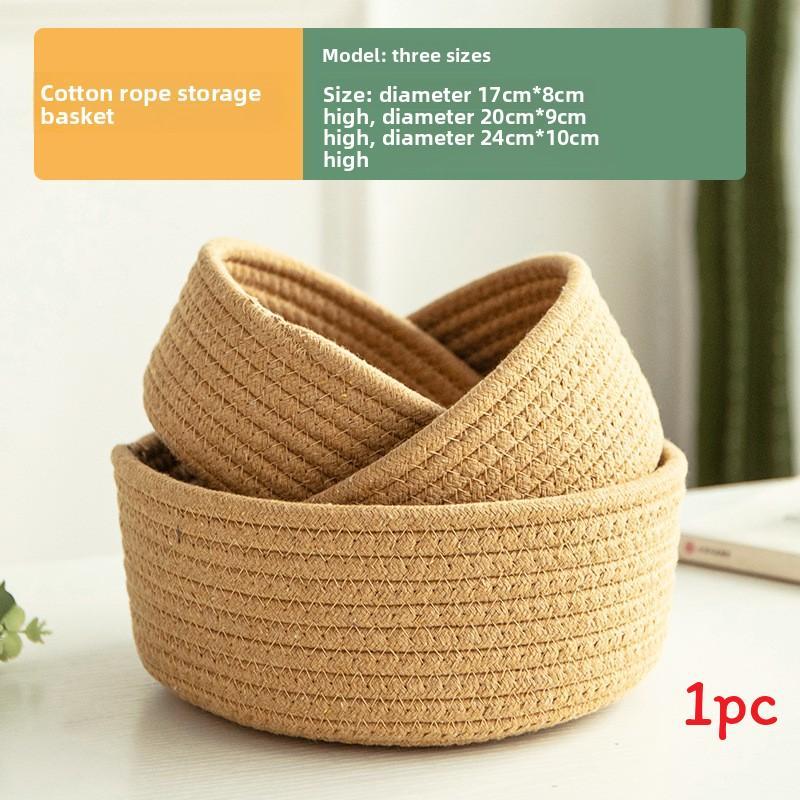Cotton Ecofriendly Storage Basket With Multiuse Organizer For Home Office And Vanity