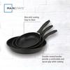 3-Piece Nonstick Skillet Set Aluminum Cookware Easy Clean Lightweight Durable Heat Evenly Dishwasher Safe Riveted Handle Kitchen