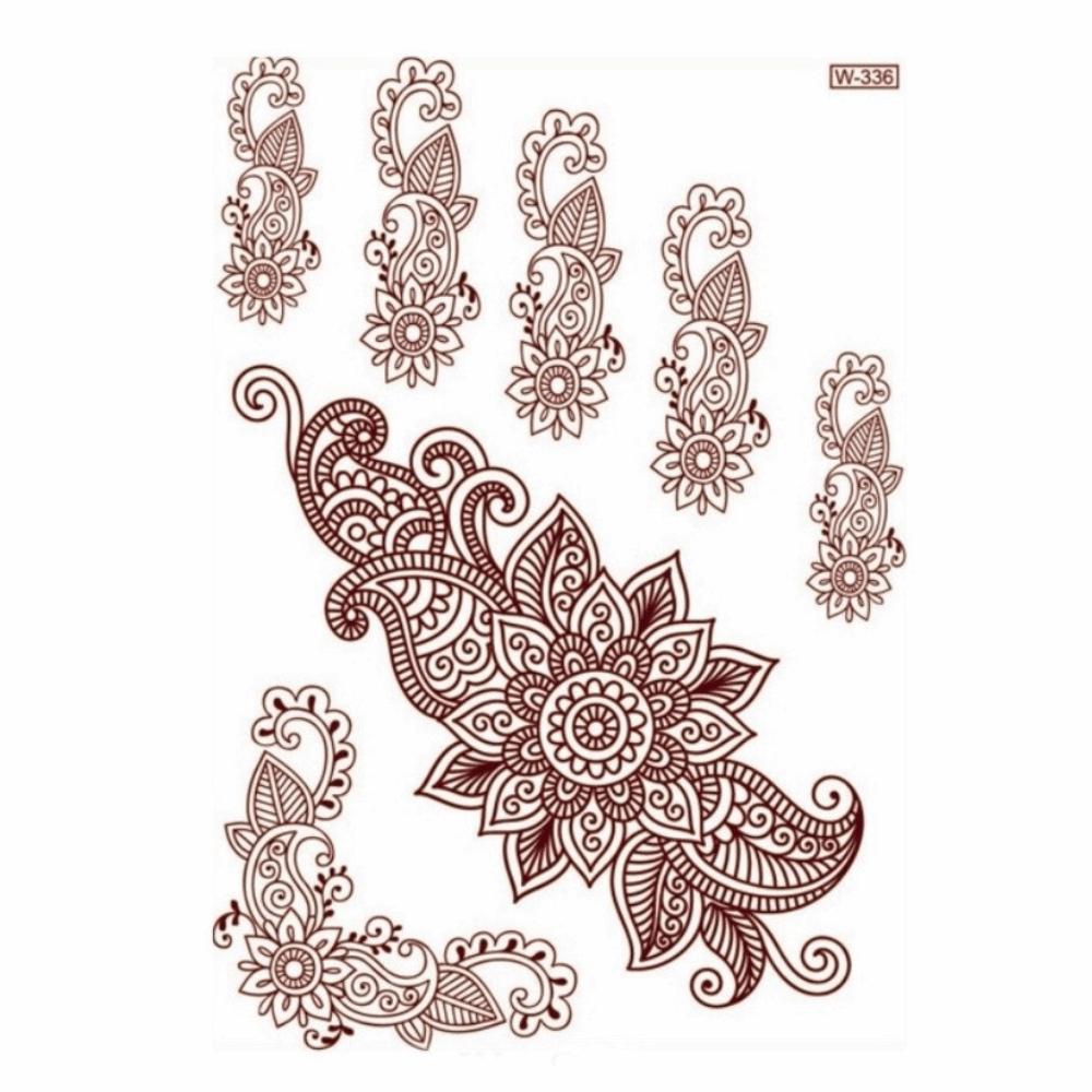 Lace Fake Tattoo Henna Tattoo Stickers Legs Arm Red Henna Tattoo Decals Temporary Tattoo  Girls