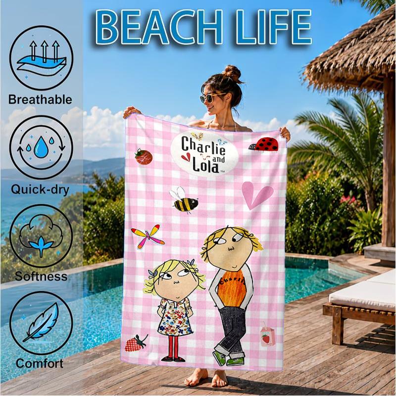 Lola Adventure Beach Towel, Super Soft Microfiber, Perfect Gift for Her/Him, Birthday, for Pool, Beach, Travel, Decor Beach Party