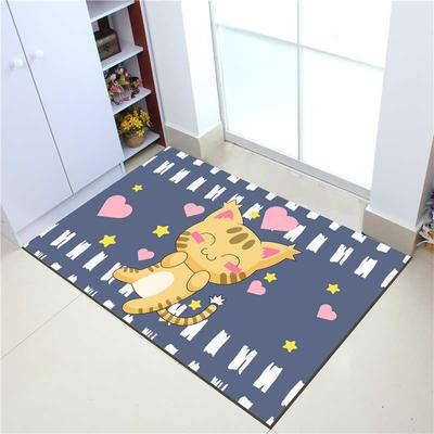 Cute Cartoon Print Home Carpet - Waterproof Non-Slip Floor Mat for Bedroom Bathroom Kitchen Entrance Foyer Decoration Soft Rug