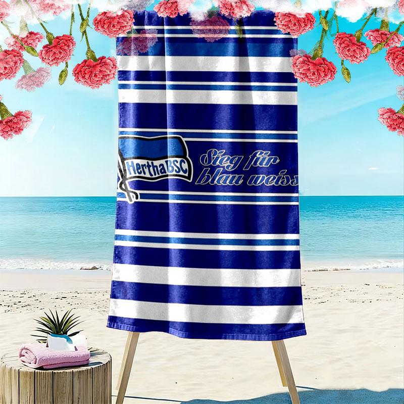 Hertha BSC Print Strandtuch, Großes Weiches Schnelltrocknendes Handtuch für Strand Camping Schwimmen