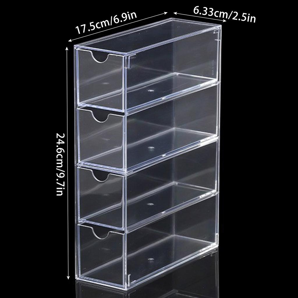 4 Layers Acrylic Glasses Storage Box Stackable Transparent Drawer Type Display Holder Makeup Sunglasses Organizer Box Jewelry