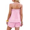 Two Piece Set Of Women's Casual Fashion Camisole, Drawstring Vest, Shorts