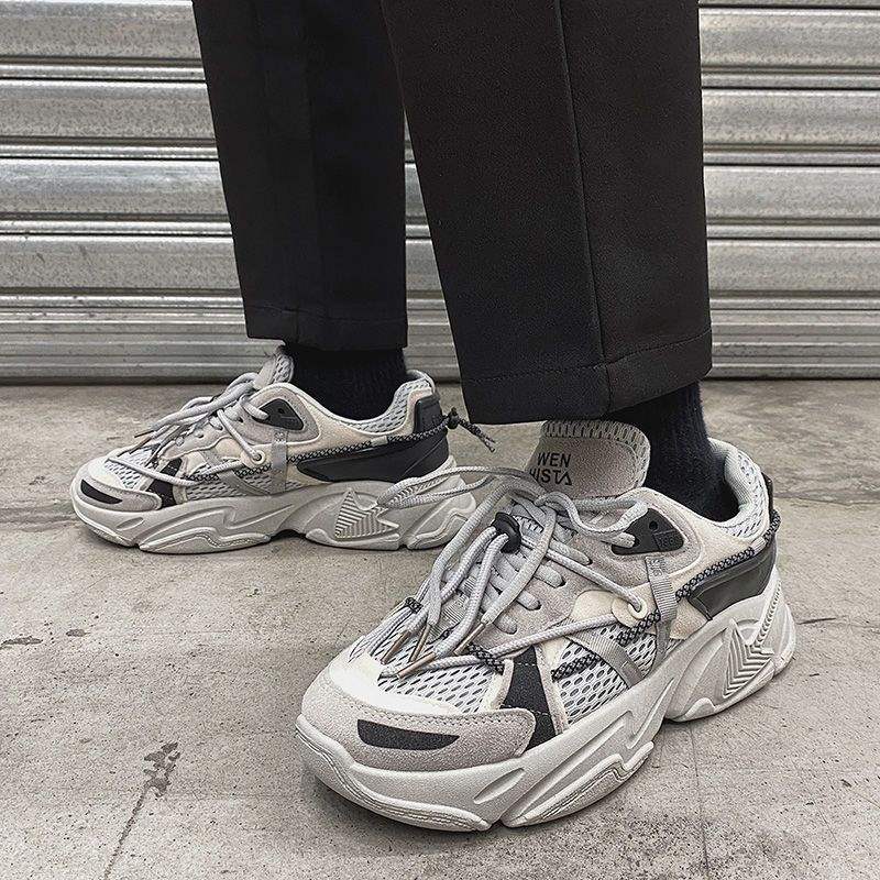 2025 new chic Japanese and Korean trend couple velvet dad shoes trendy casual versatile sports shoes mesh trendy shoes men
