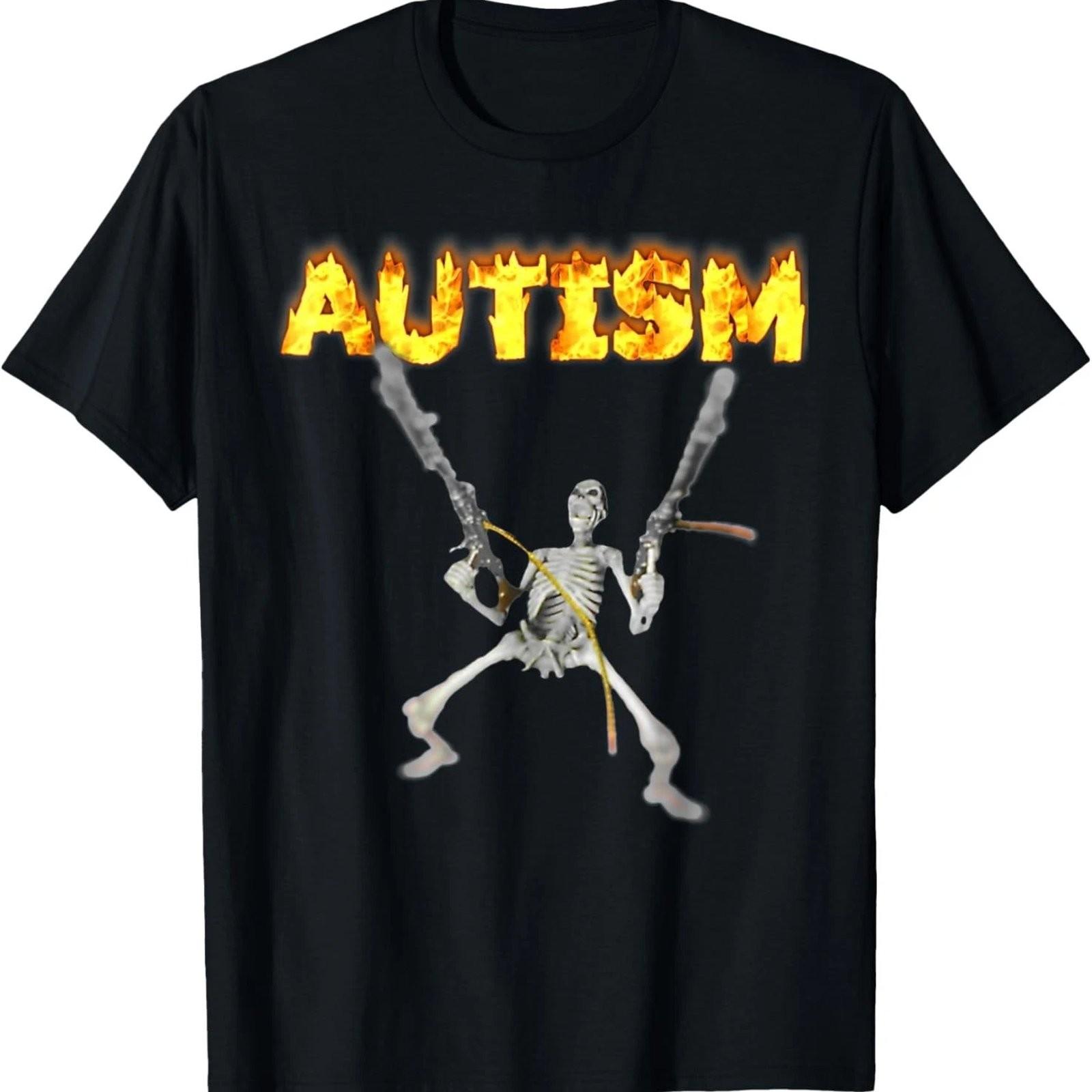 Autism Skeleton Funny Oddly Specific Meme T-Shirt L