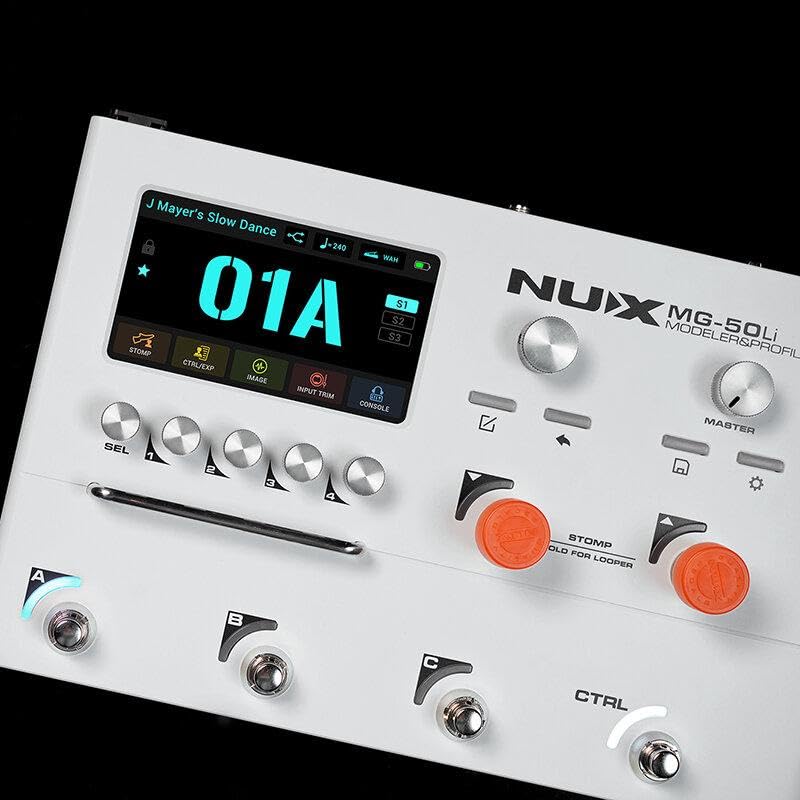 NUX Cloud White Guitar Amp FX Modeling MG-50Li - Multi-effects Pedal, Modeler,