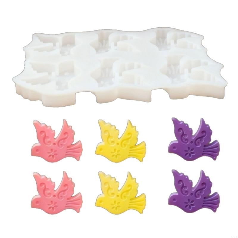 Floral Bird Pendant Silicone Molds For Making Soap Concrete Ornament X3UC CN