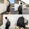 Korean Ins Harajuku Street Style Fashionable Black Backpack Waterproof Unisex 19-inch Size