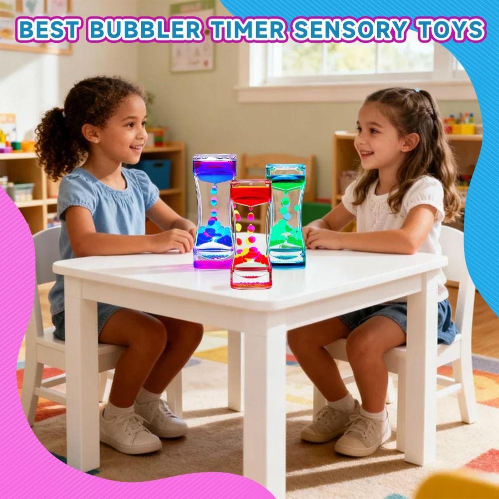 Creative Hourglass Timer Double Colors Oil Movement Sensory Toys  Desktop Decor