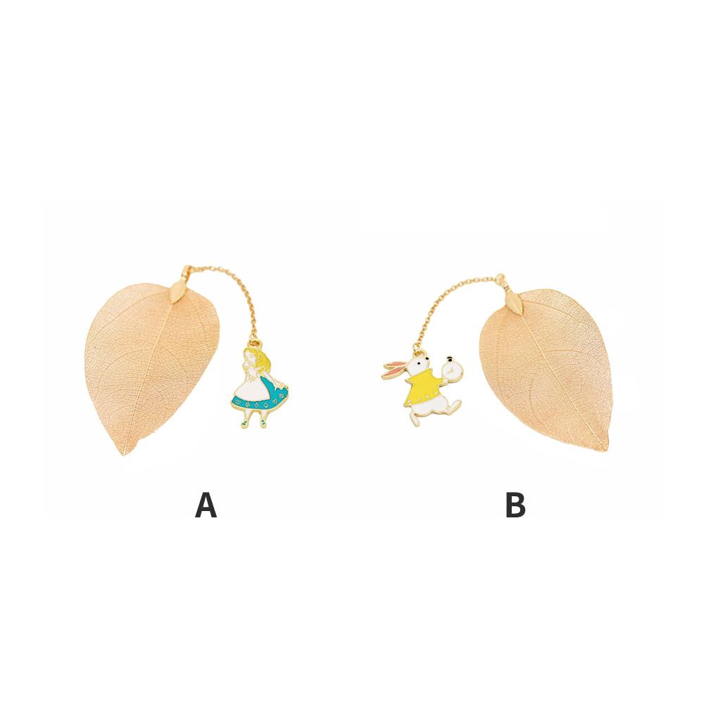 Lovely Girl Rabbit Bookmarks Fairy Tale Gold Color Texture Reading Books Mark Student Stationery