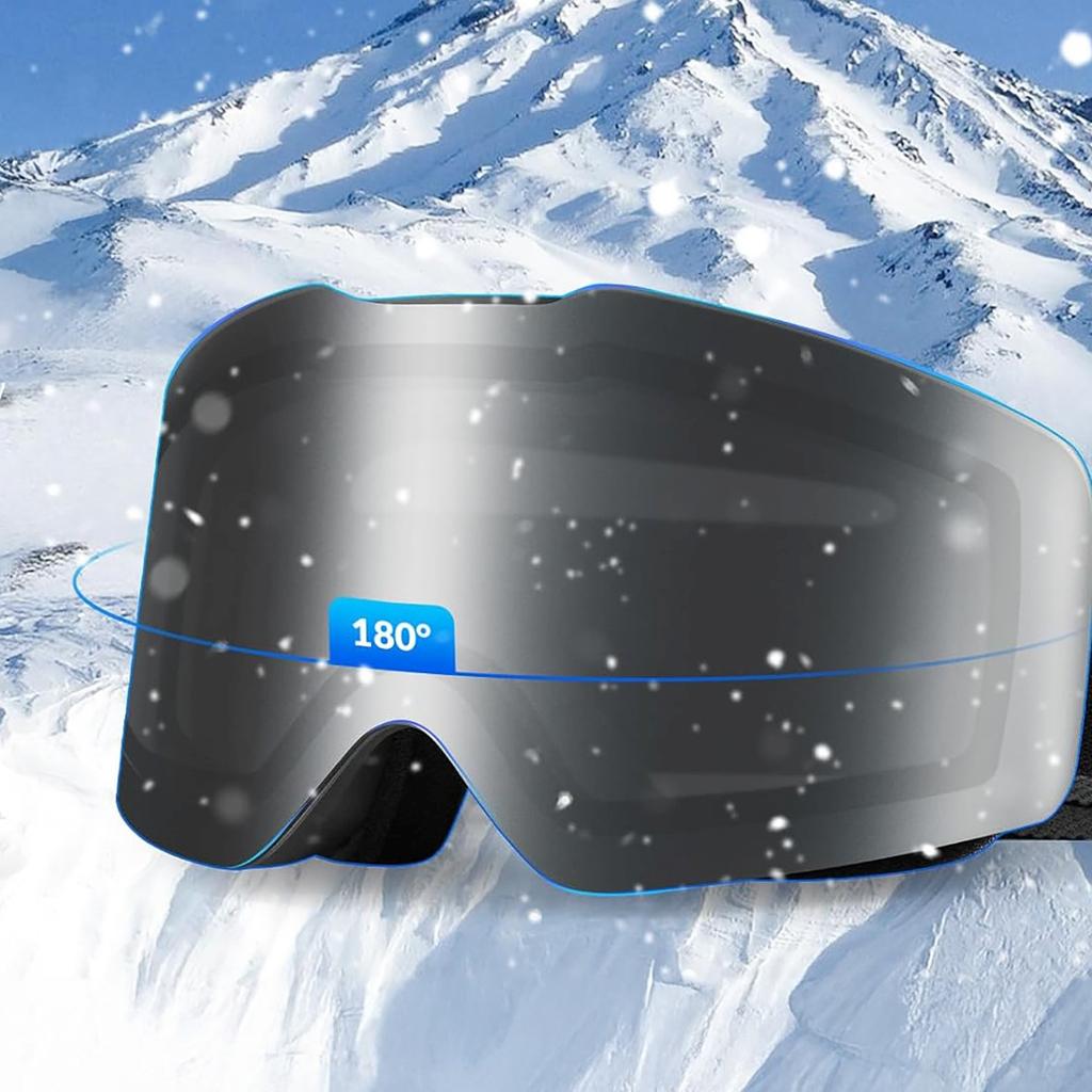 Rahmenlose Skibrille beschlagfrei UV400 - schwarz