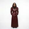 Burgundy Genuine Handmade Women's Stylish Real Lambskin Leather Trench Coat Fit