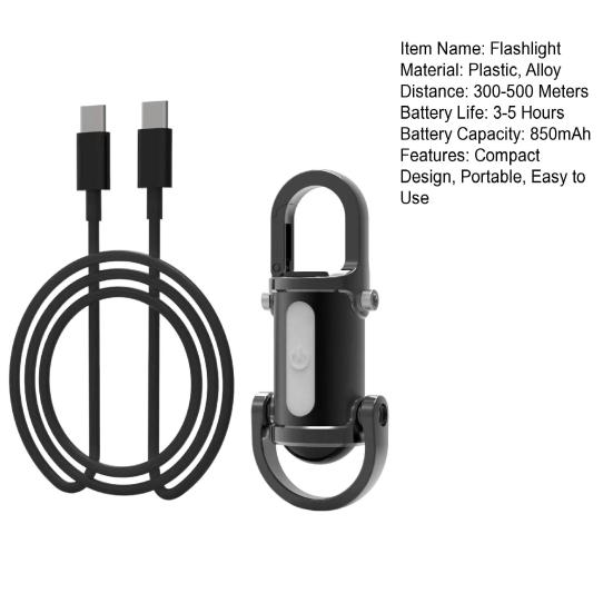 Rechargeable LED Flashlight High Brightness 3 Lighting Modes Waterproof Compact Portable Keychain Flashlight Mini Torch