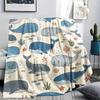 1PC Cute Marine Animals Print Flannel Blanket, High quality All Seasons, Home Decor, Warmth and Comfort, Perfect for Christmas Gifts