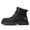 Men's High Top Boots Four Season Outdoor Work Shoes Anti Slip and Comfortable Yellow Boots Fashion British Casual Leather Boots