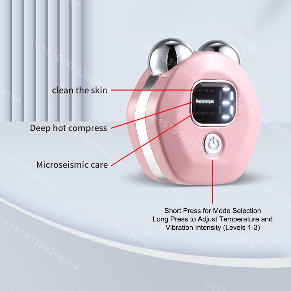EMS Facial Beauty Device Heating Face Lifting Machine Anti Wrinkle Double Chin Remover Vibration Massage Face Tighting Tool