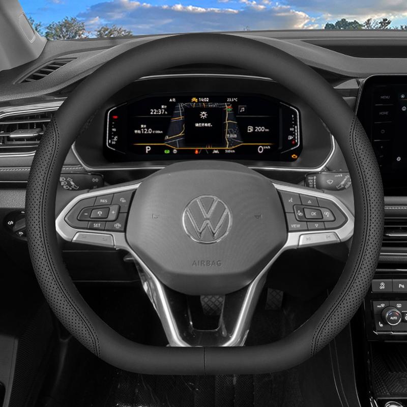 Coprivolante in Pelle per Auto per Volkswagen Tiguan T-roc T-cross Tayron Polo Id4 Caddy Atlas Crafter Virtus 2025 Accessori