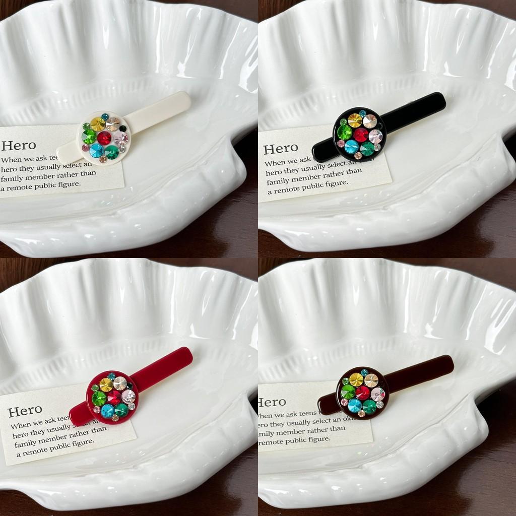 Rhinestone Premium Quality Duckbill Hair Clip In White Black Red And Coffee Dark