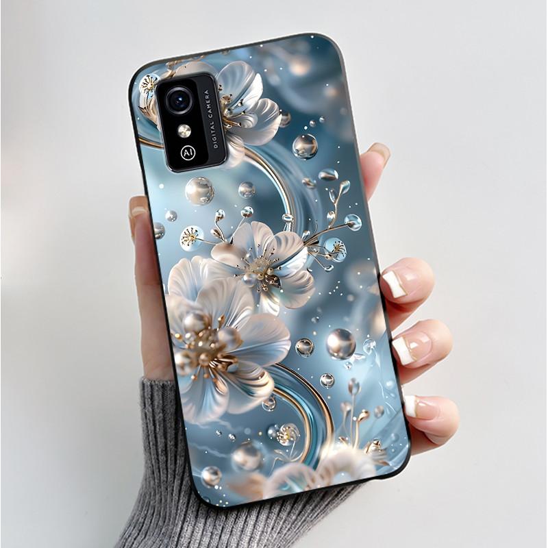 Printing Pattern Case For ZTE Blade L9 Soft Silicone Black Shell Cover Cute Flower Cartoon Casing