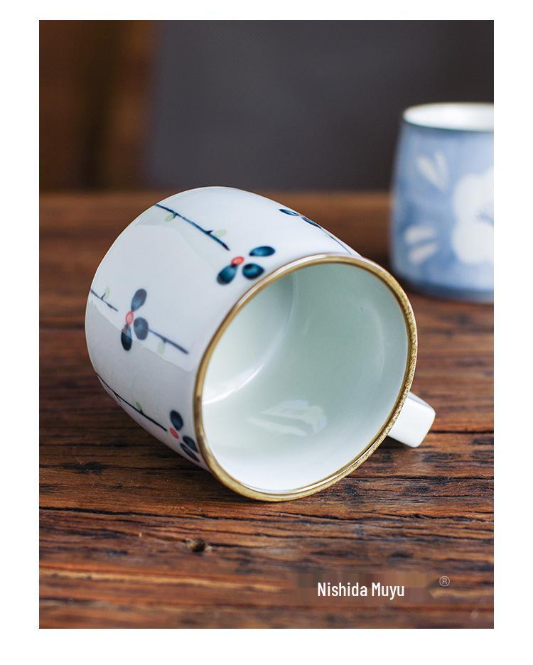 Nishida Mugyu Hand-Painted Ceramic Coffee and Milk Mug