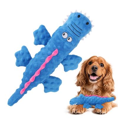 Pet Dogs Squeaky Chew Toys Stuffed Crocodile For Small Large Dogs Cat Cute Interactive Squeak Soft Plush Toy Pet Products