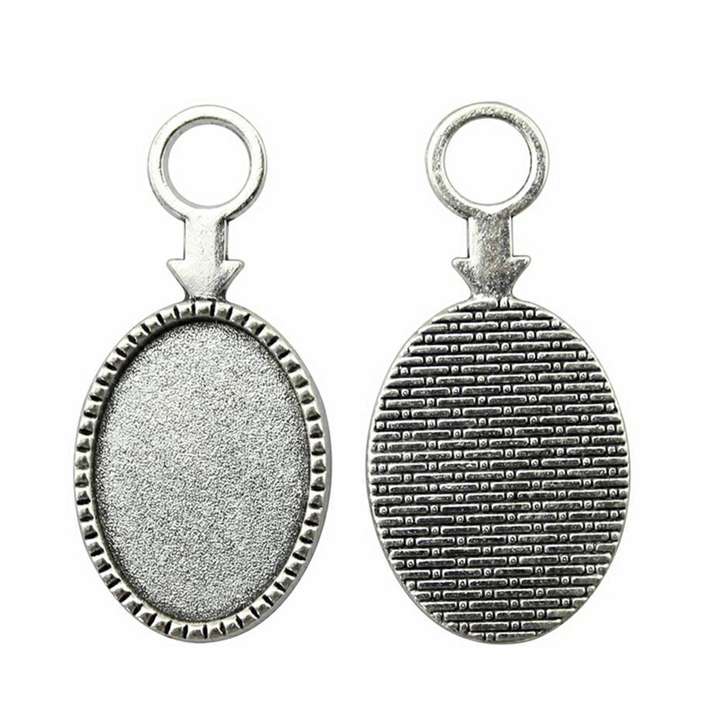 Accessories Parts Fit 18x25mm Oval Glass Cabochon Base Tray Bezel Wedding Jewelry Findings QA039