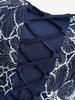 Rosegal Plus Size Lace-up Panel Floral Embroidery Lace Trim Hollow Out Hem Tank Dress