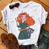 Disney Cartoon Princess Printed Women T-shirt Kawaii Graphic Printed T Shirt Summer Casual Short Sleeve Female Tops Tshirt Tees