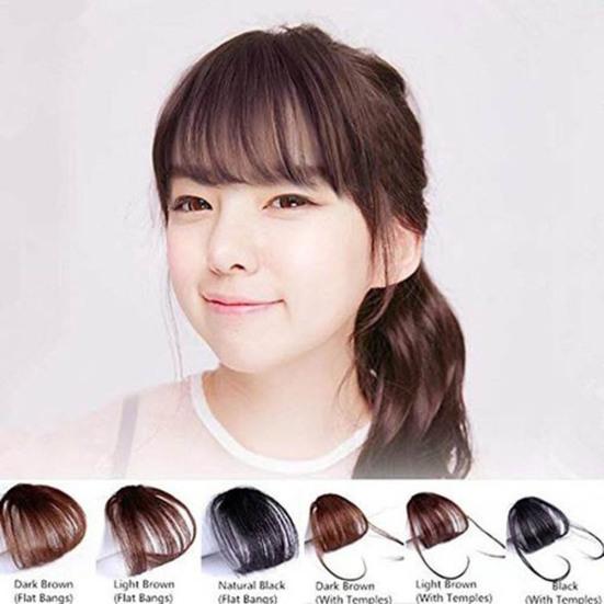 Ladies Thin Clip On Air Bang Wig Hair Front Fringe Extension Hairpiece