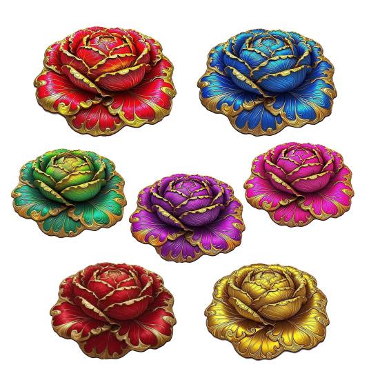 3D Visual Flower Rug Irregular Floral Area Rug Absorbent Anti-Slip Floor Mat Washable Bedroom Rug for Kitchen Bathroom Entryway Patio