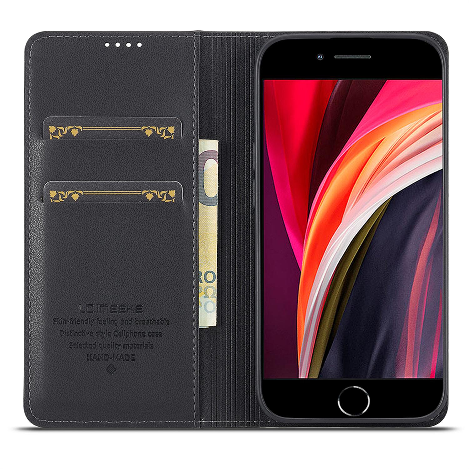 

LC.IMEEKE L1 Series for iPhone 16e Case PU Leather Wallet Stand Protective Phone Cover Blue