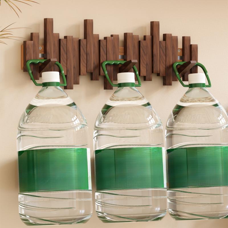 Wandmontierter Klavier-Garderobenständer aus Naturholz, Wandmontage, Klappbarer Wandhakenständer, Garderobenständer für den Eingangsbereich, Hergestellt aus Holz Walnuss, Buchenholz, Wandkunst