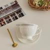 European Style French White Ceramic Coffee Cup and Saucer Set for Afternoon Tea