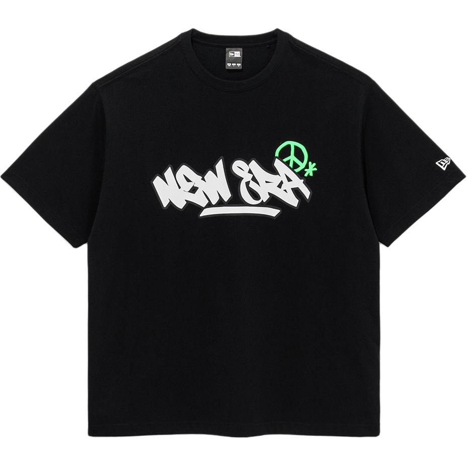 New Era Letter Print Sleeve Embroidered Round Neck Short Sleeve T-Shirt Unisex T-Shirt 14536413