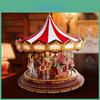 Mr Christmas Vintage Style Christmas Music Box With Mechanical Carousel And Led Illumination For Seasonal Decor