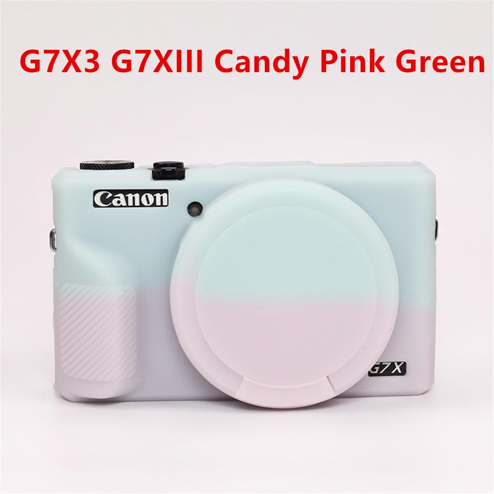 Soft Silicone Rubber Armor Camera Body Case For Canon G7X Mark II III G7XII G7X2 G7XIII G7X3 Shockproof Cover With Lens Cap