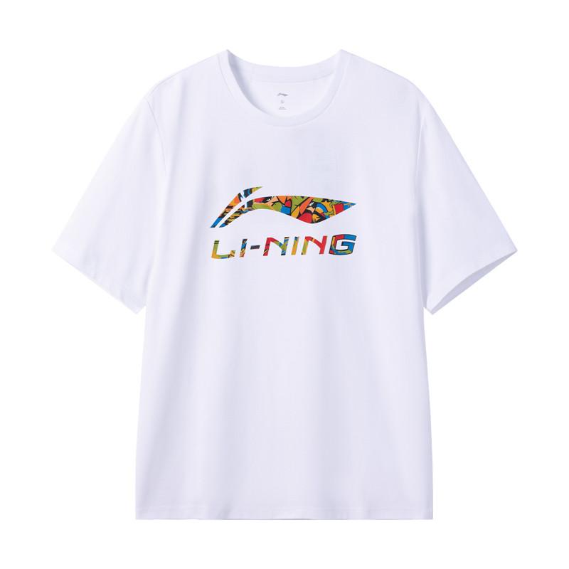 

Li-Ning Casual Loose Fit Round Neck Fashion Logo Short Sleeve T-Shirt Men tops White AHSW843-4 S