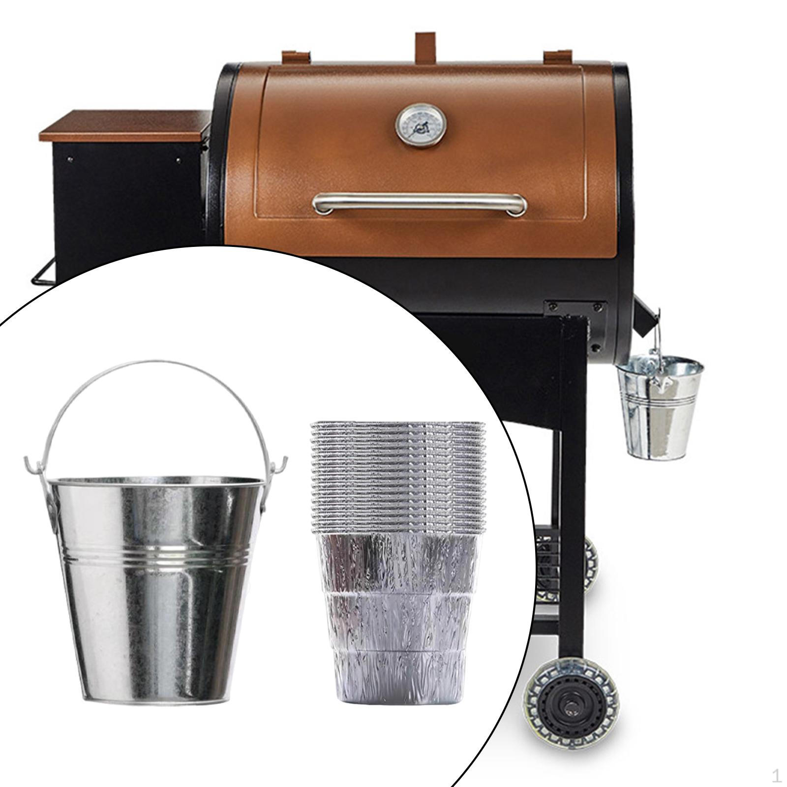 

Ведро для сбора масла для барбекю с алюминиевой фольгой Простое в использовании Легко установить Ручка Поддон для сбора капель Уличное