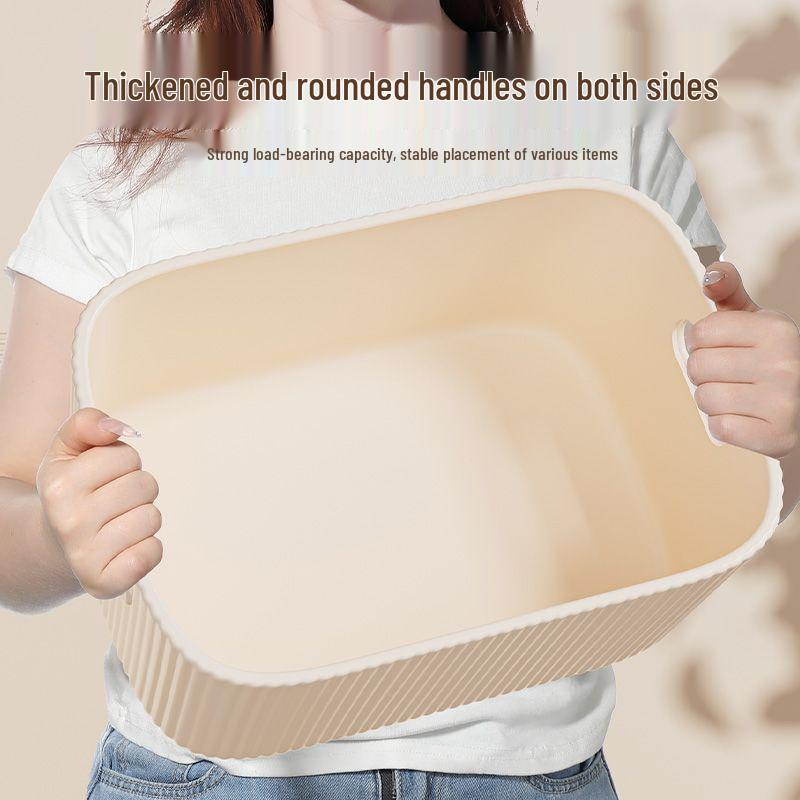 Desktop Plastic Organizer Box with Handle for Household, Cosmetics, Snacks, and Sundries